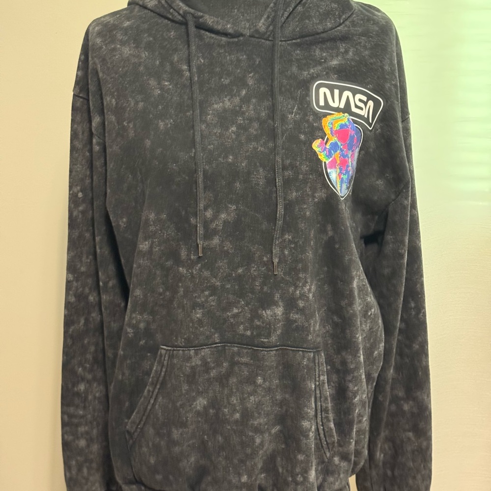 Black Unisex Hoodie with Hyper Space Logo Size M